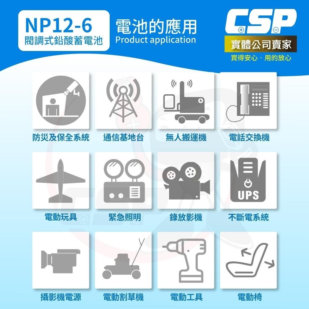 【YUASA】NP12-6鉛酸電池6V12Ah 緊急照明電池 玩具車 不斷電 手電筒 血壓計 POS系統機器-細節圖5