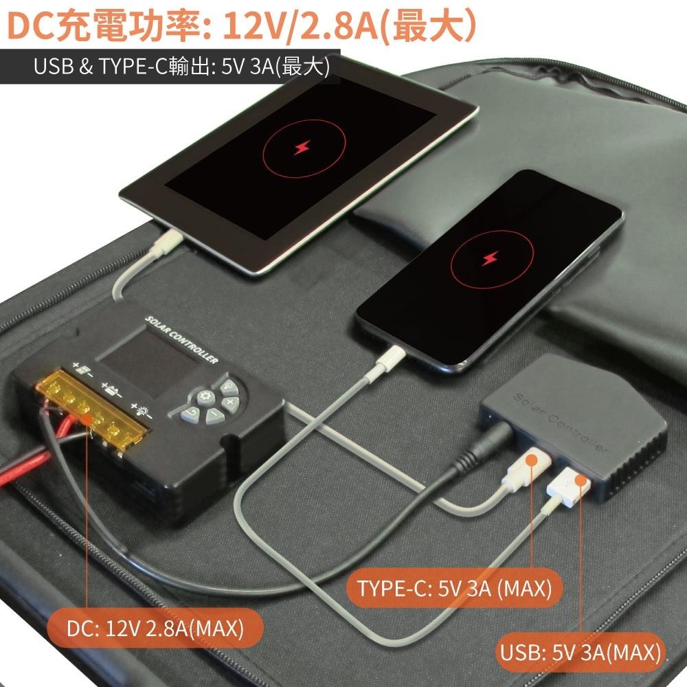 SP-50太陽能板12V50W可折疊攜帶(省電.省錢.充電12V電瓶.手機.隨身電源) 露營 野炊-細節圖3