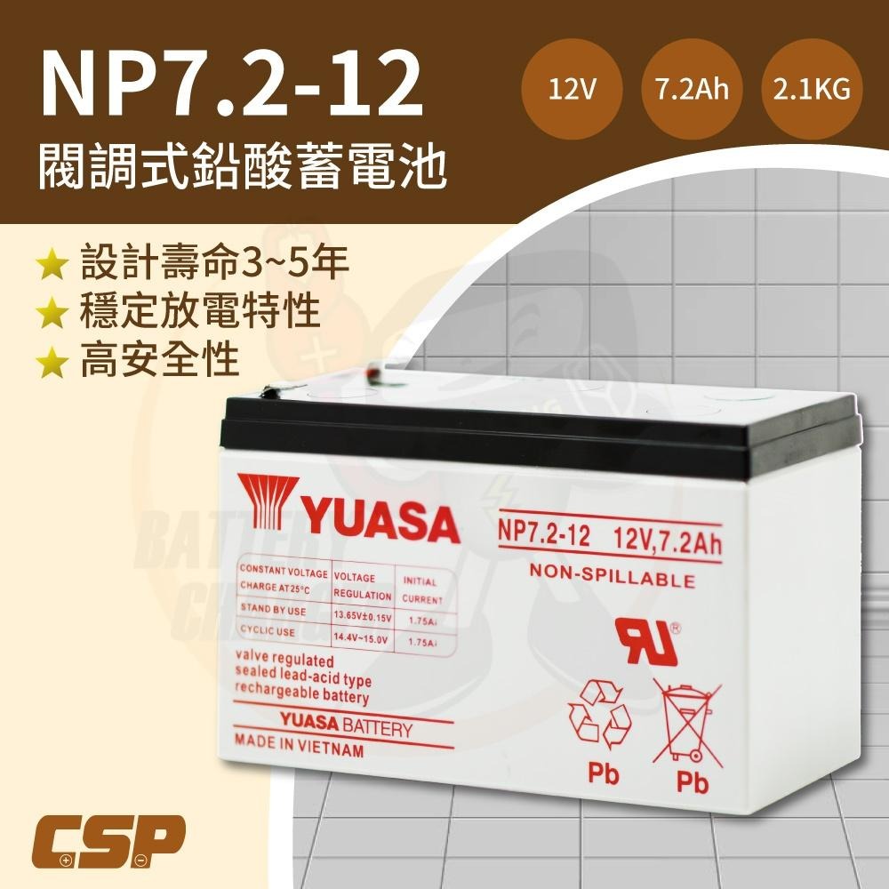 兒童電動玩具車充電器 電池12V7.2Ah+12V1.5A充電器組 YUASA NP7.2-12+12V1.5A充電器-細節圖3