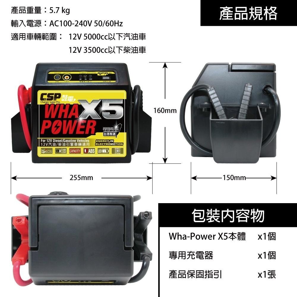 救車專用哇電X5 汽車 貨車 救車電霸  道路救援 汽油 柴油 皆適用 USB充電器 電源供應器-細節圖5