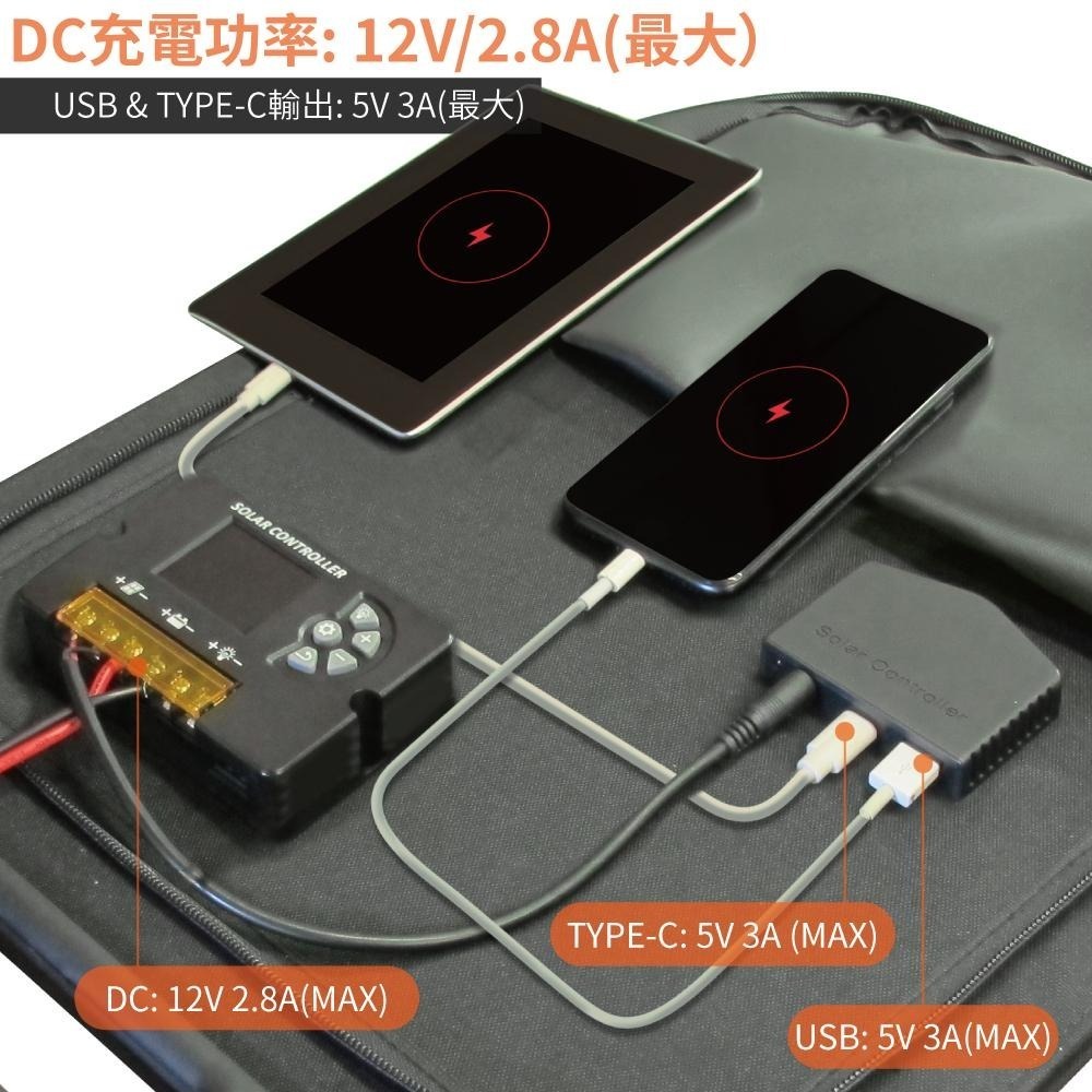 太陽能板露營專用 戶外12V50W可折疊攜帶(省電.省錢.充電12V電瓶.手機.隨身電源) 露營 野炊SP-50-細節圖4