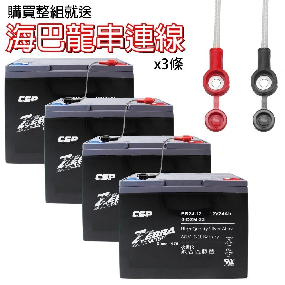 CSP進煌 斑馬電池 12V 24AH 電動機車 電動車電池 銀合金膠體電池 強效版 EB24-12等同6-DZM-20-細節圖6