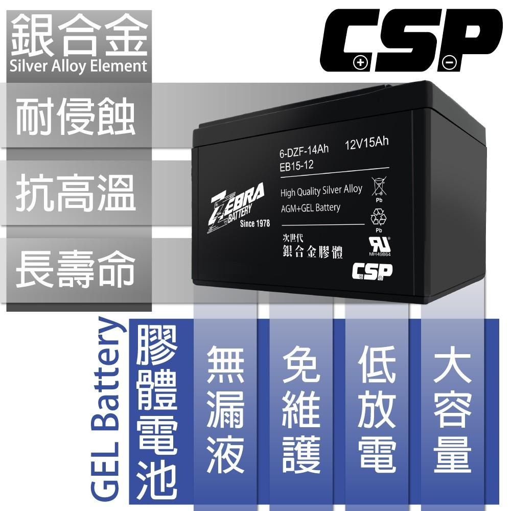 【電動車電池】CSP EB15-12銀合金膠體電池12V15Ah/等同6-DZM-15.電動車電池.REC14-12-細節圖4