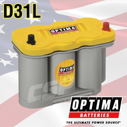 汽車電瓶 深循環電池 AGM電池 845CCA 賓士電瓶 汽車精品 歐帝瑪OPTIMA D31L黃色12V66A