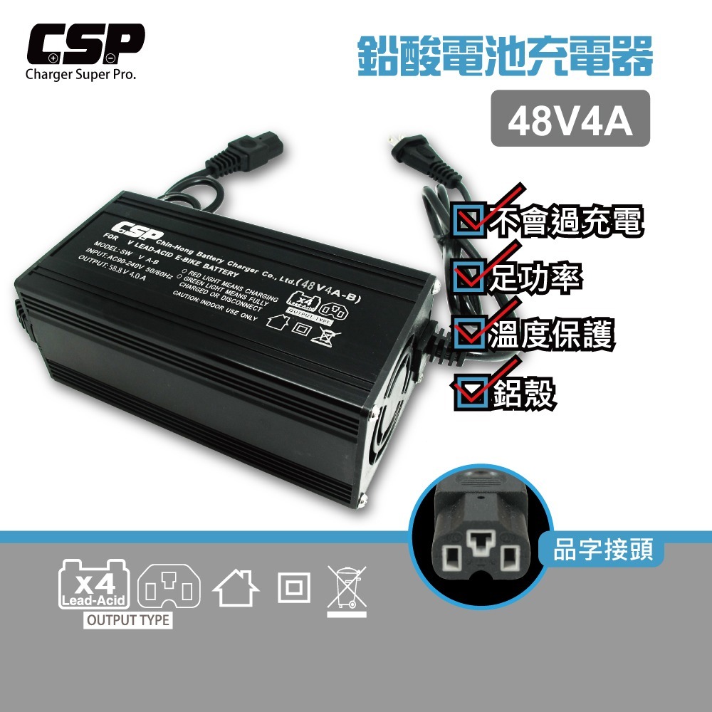 E-Bike Charger 48V4A足功率快速充電 安全快速保固省電 24H出貨-細節圖2