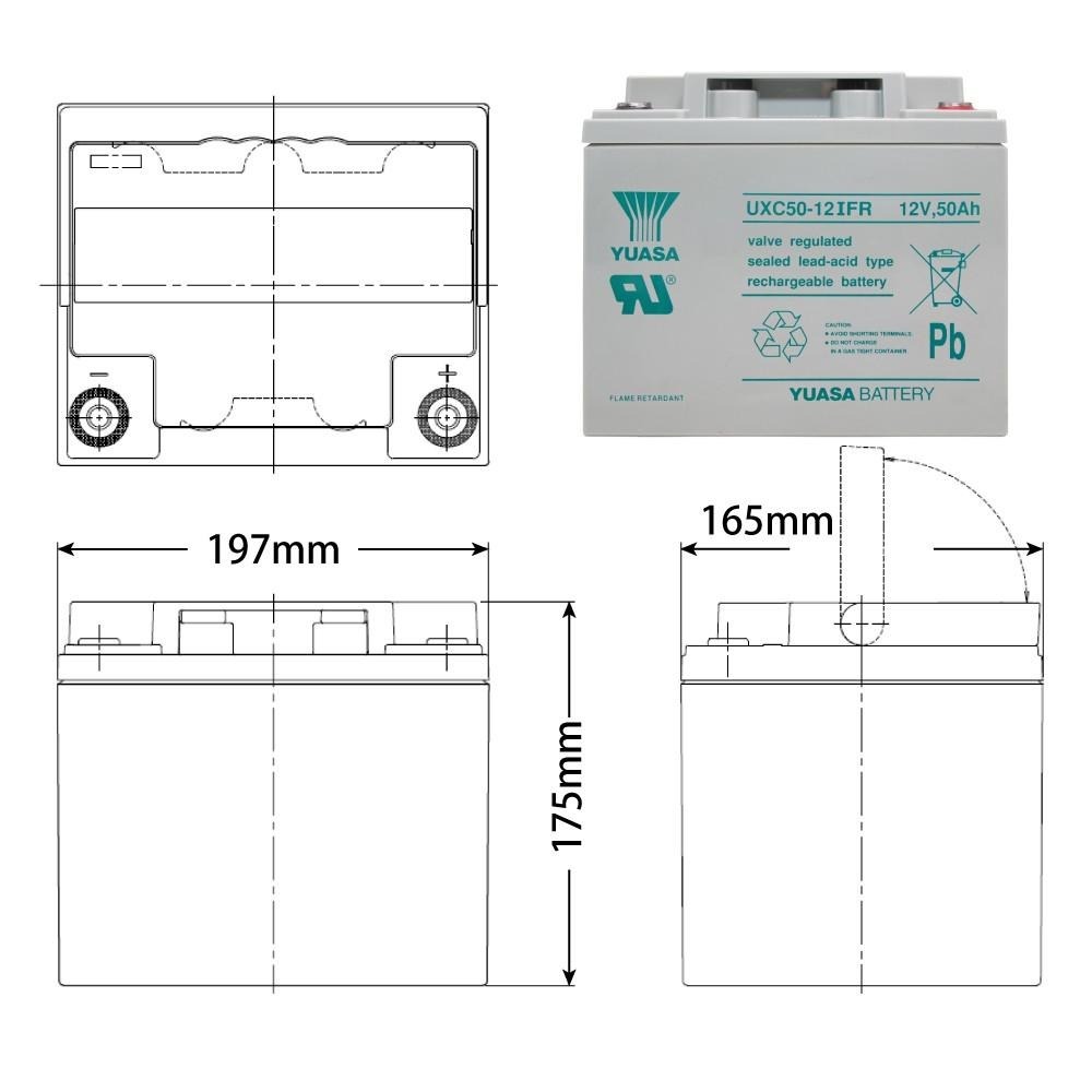 露營/深循環電池+太陽能板12V50W 釣魚 出海船用 工地用電 攤販 UXC50-12IFR+SP-50-細節圖4