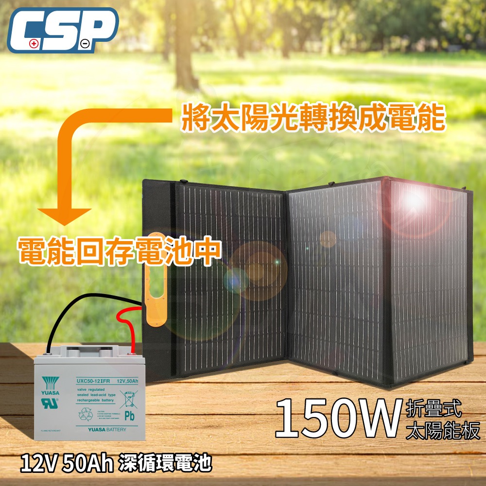 太陽能板150W 深循環電池50Ah 12V 攜帶式 船釣 漁船 備用電源 電池充電 防水太陽能 船釣【CSP】-細節圖2