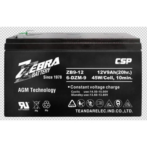 ZEBRA ZB9-12 電動車電池 UPS電池 鉛酸電池12V9A NP7-12升級版 容量加大電池