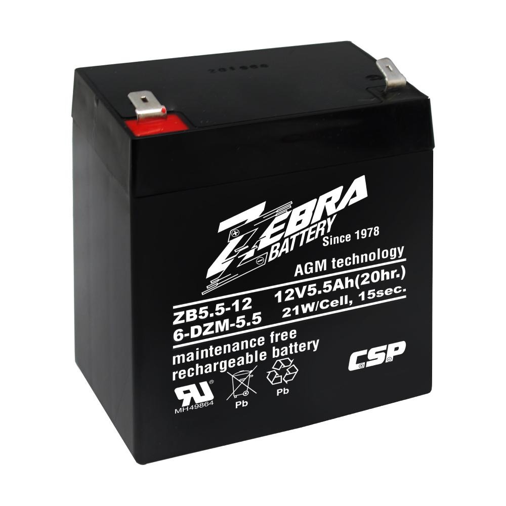 ZEBRA ZB5.5-12 鉛酸電池/等同NP4-12加強版增量30%.UPS.電子吊秤.電動滑板 12V5.5Ah-細節圖3