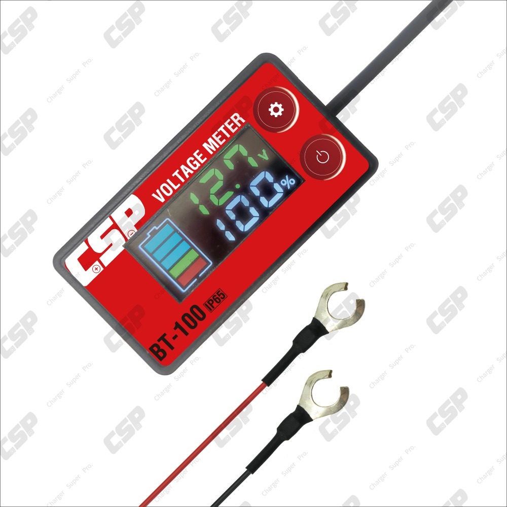 BT100 電壓表 深循環電池 鋰電池數位表頭.顯示電壓百分比 精準度高防潑水設計.加長線長.貼在電池上 BT-100-細節圖8