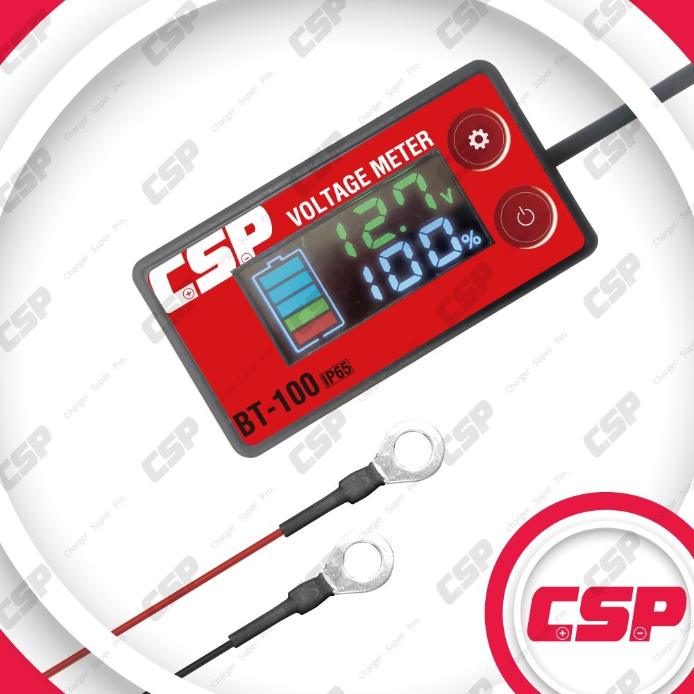 BT100 電壓表 深循環電池 鋰電池數位表頭.顯示電壓百分比 精準度高防潑水設計.加長線長.貼在電池上 BT-100-細節圖9