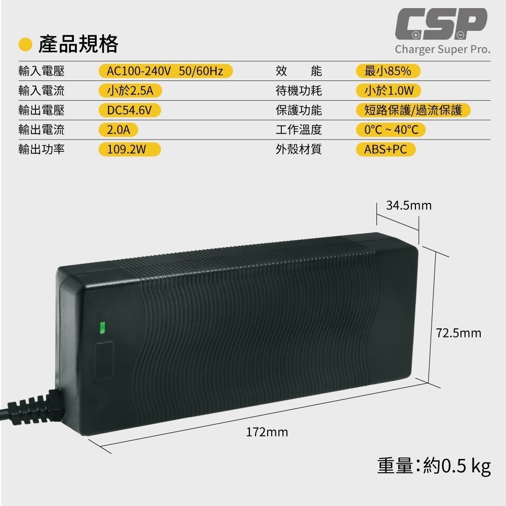 48V2A 電動拖板車 鋰電電動堆高機  電池充電器，安全充電，長壽命電池維護/工業等級 50A安德森接頭【CSP】-細節圖4