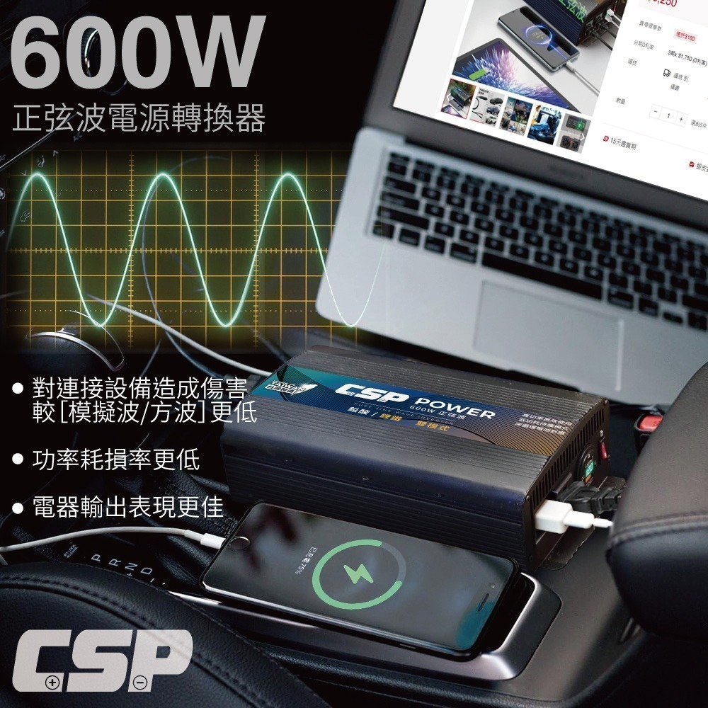 行動辦公室的未來 深循環電池UXC50與600W電源轉換器的巧妙搭配 PD-600W & UXC50 純正弦波-細節圖2