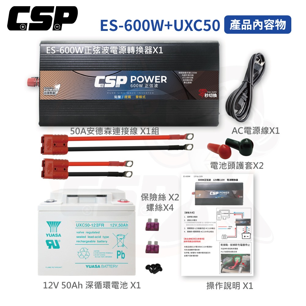 ES-600W 無憂電力解決方案 600W 純正弦波 電源轉換器 攤販 夜市 擺攤 逆變器【CSP】篝火-細節圖6