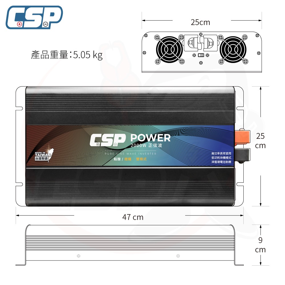 PD-2000 行動辦公室電力 3C充電 停電 深循環電池 足功率 無虛標 4000W瞬間電流 保固三年-細節圖3