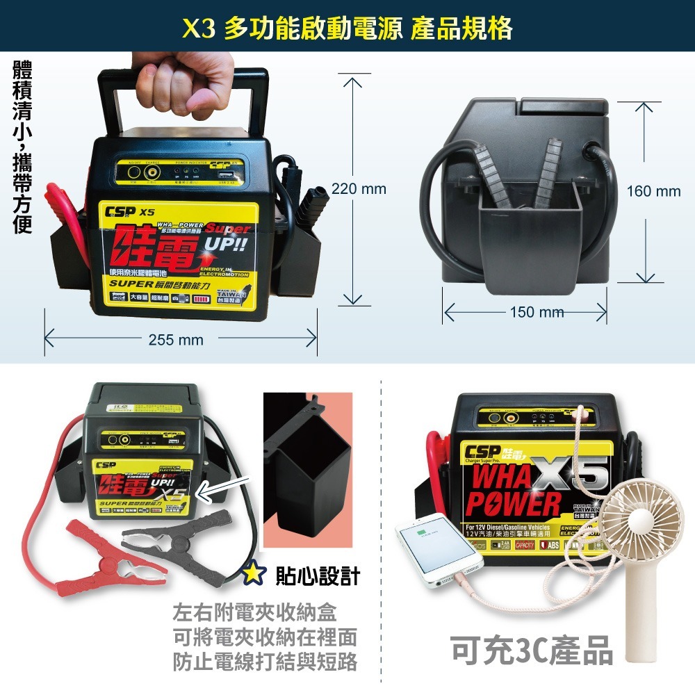 哇電X5 緊急啟動 救車 救援電池 汽車貨車緊急啟動 道路救援 露營用電 大燈沒關 柴油車啟動 救車電源 行動電源-細節圖4