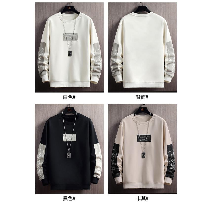 【黃道宙域】彈性休閒 長袖 上衣 簡單 個性 風格 韓版 打底 秋冬 彈性 男裝 男士 上衣 長袖 T恤 長T 寬鬆-細節圖2