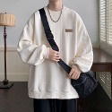 【黃道宙域】男生長袖 上衣 長袖T恤 秋冬季 男士韓版 IG 流行 格提花 寬鬆 衛衣 保暖 內搭 長T-規格圖10