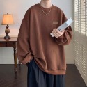 【黃道宙域】男生長袖 上衣 長袖T恤 秋冬季 男士韓版 IG 流行 格提花 寬鬆 衛衣 保暖 內搭 長T-規格圖10