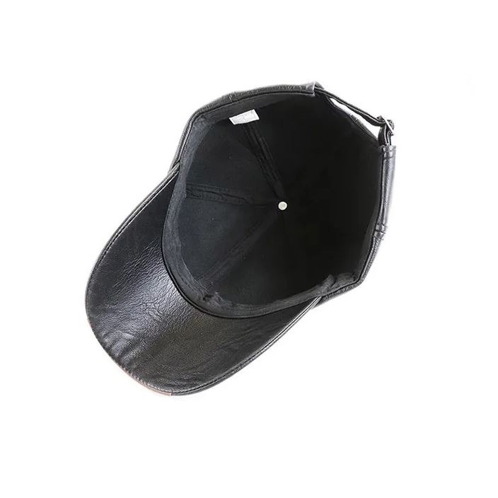 【黃道宙域】男士 帽子 造型 鴨舌帽 男裝 帥氣 皮質 拚色 棒球帽 防曬 穿搭 戶外配件 運動-細節圖3