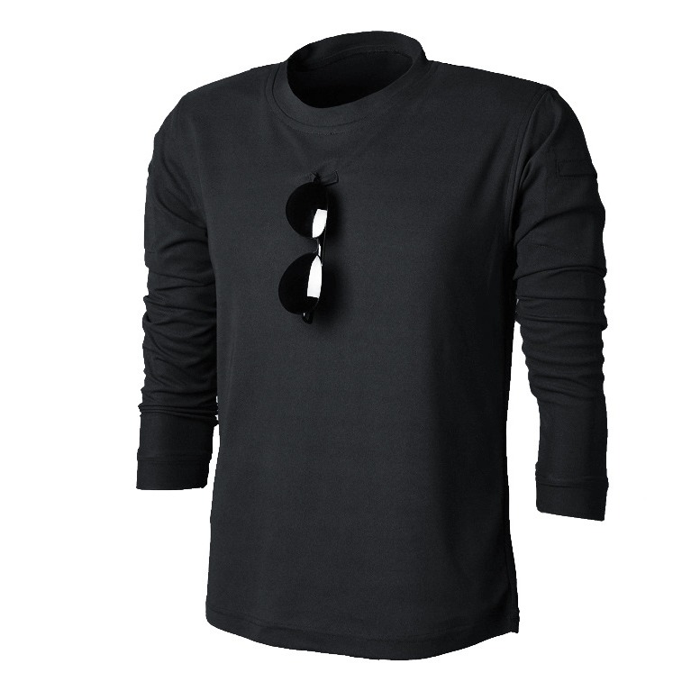 【黃道宙域】長袖上衣 男生上衣 休閒T恤 男裝 寬鬆 大尺碼 戰術上衣 長袖彈力 吸汗 速乾 機能上衣 戶外 T恤 男士-細節圖5