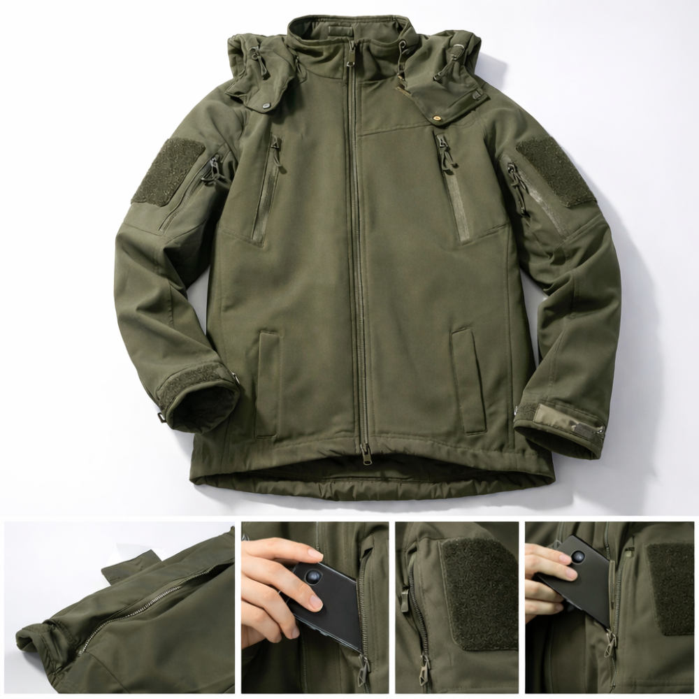 【ROWAN】戰術級機能防潑水連帽外套｜城市戶外工裝風 軟殼 衝鋒衣 軍事迷 防風防雨 機能 裝備 保暖 迷彩 服飾-細節圖7