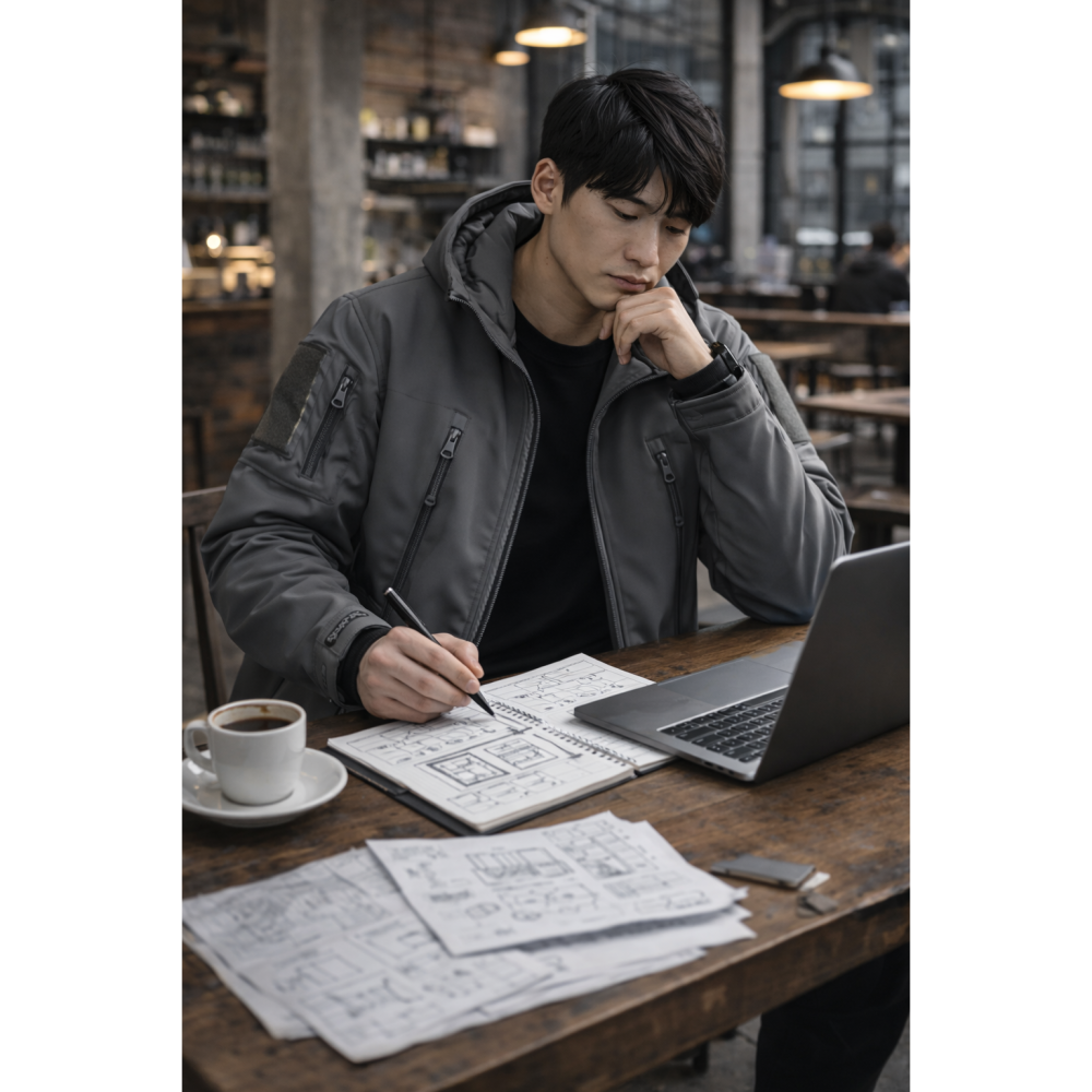 【ROWAN】戰術級機能防潑水連帽外套｜城市戶外工裝風 軟殼 衝鋒衣 軍事迷 防風防雨 機能 裝備 保暖 風衣 服飾-細節圖4