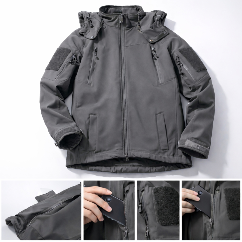 【ROWAN】戰術級機能防潑水連帽外套｜城市戶外工裝風 軟殼 衝鋒衣 軍事迷 防風防雨 機能 裝備 保暖 風衣 服飾-細節圖7