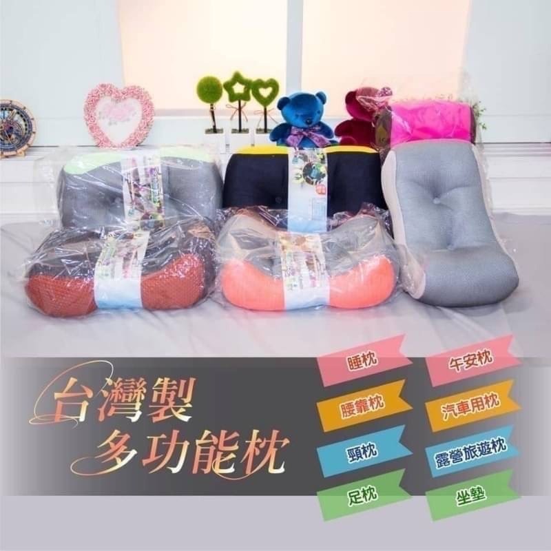 【Qmoney】台灣製造3D立體蜂巢透氣網布舒壓靠腰枕/午睡枕/頸枕-細節圖2