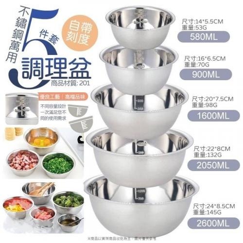 【Qmoney】不鏽鋼萬用調理盆五件套-細節圖4
