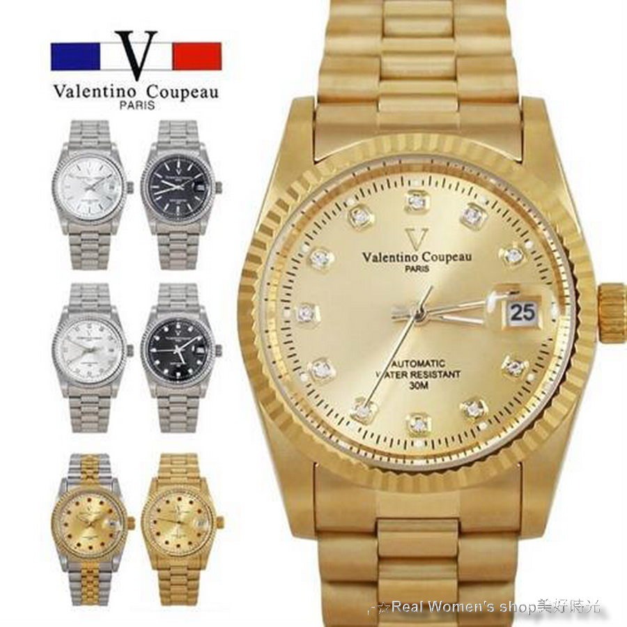 法國巴黎 Valentino Coupeau 范倫鐵諾 真情摯愛 鑽面刻度 情人對錶 男女腕錶 男錶 女錶-細節圖3