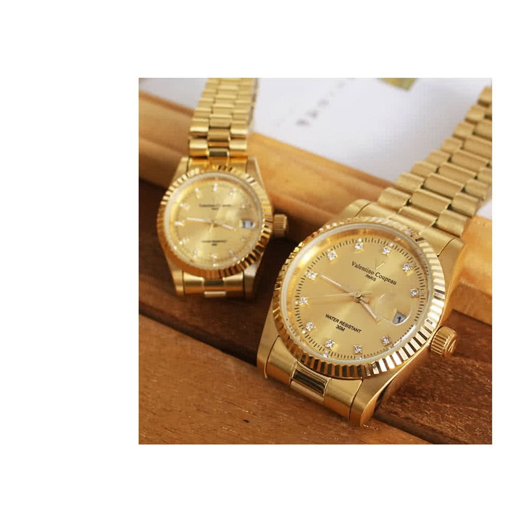 法國巴黎 Valentino Coupeau 范倫鐵諾 真情摯愛 鑽面刻度 情人對錶 男女腕錶 男錶 女錶-細節圖7