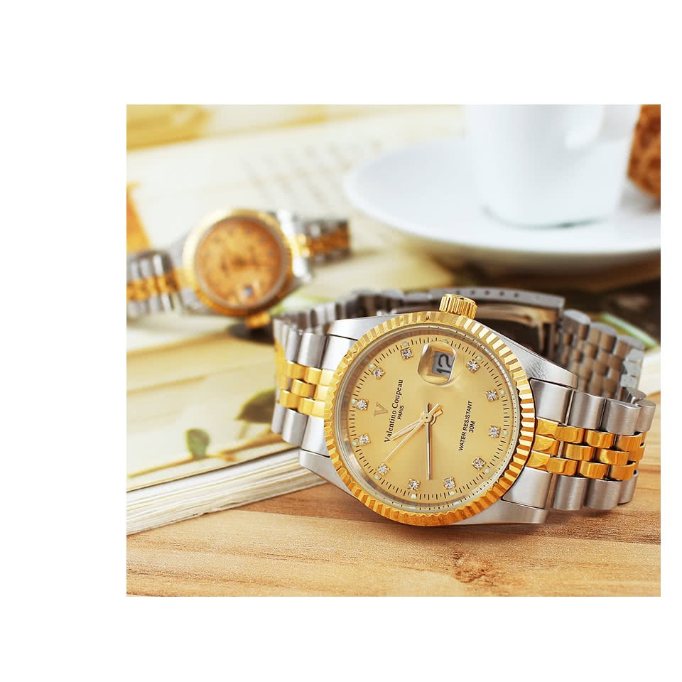 法國巴黎 Valentino Coupeau 范倫鐵諾 真情摯愛 鑽面刻度 情人對錶 男女腕錶 男錶 女錶-細節圖9