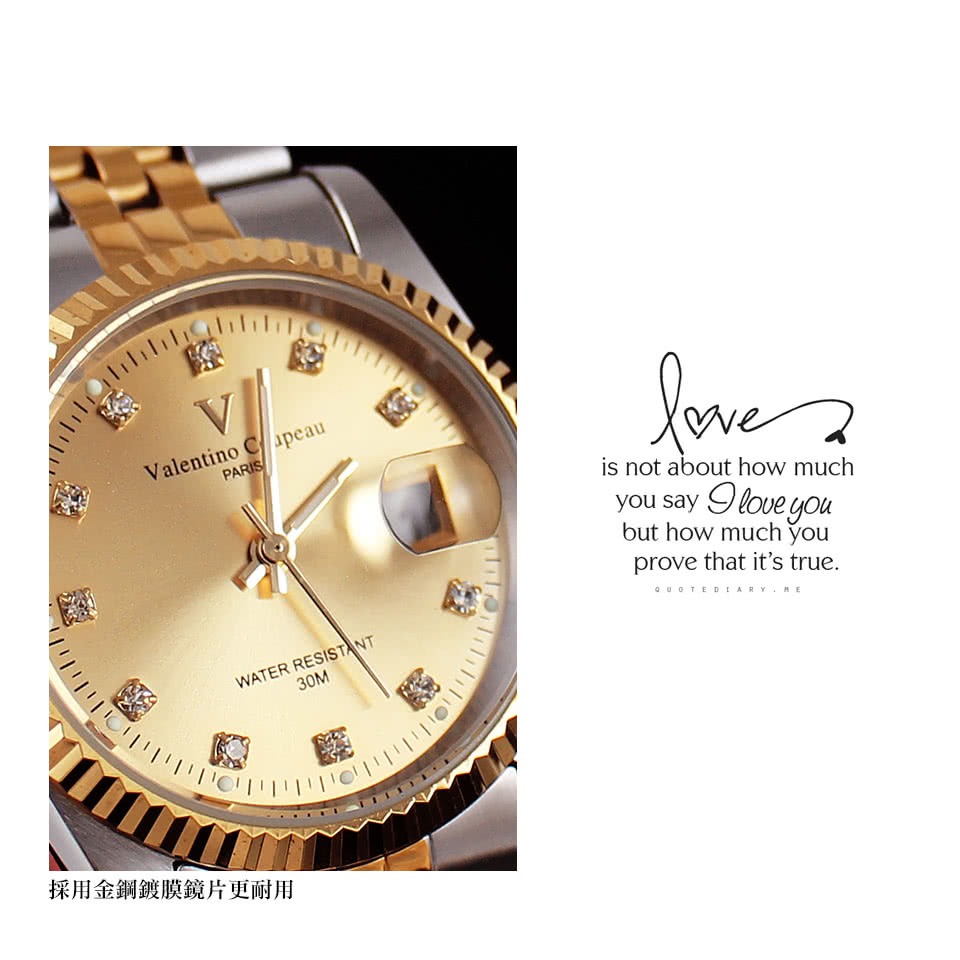 法國巴黎 Valentino Coupeau 范倫鐵諾 真情摯愛 鑽面刻度 情人對錶 男女腕錶 男錶 女錶-細節圖10