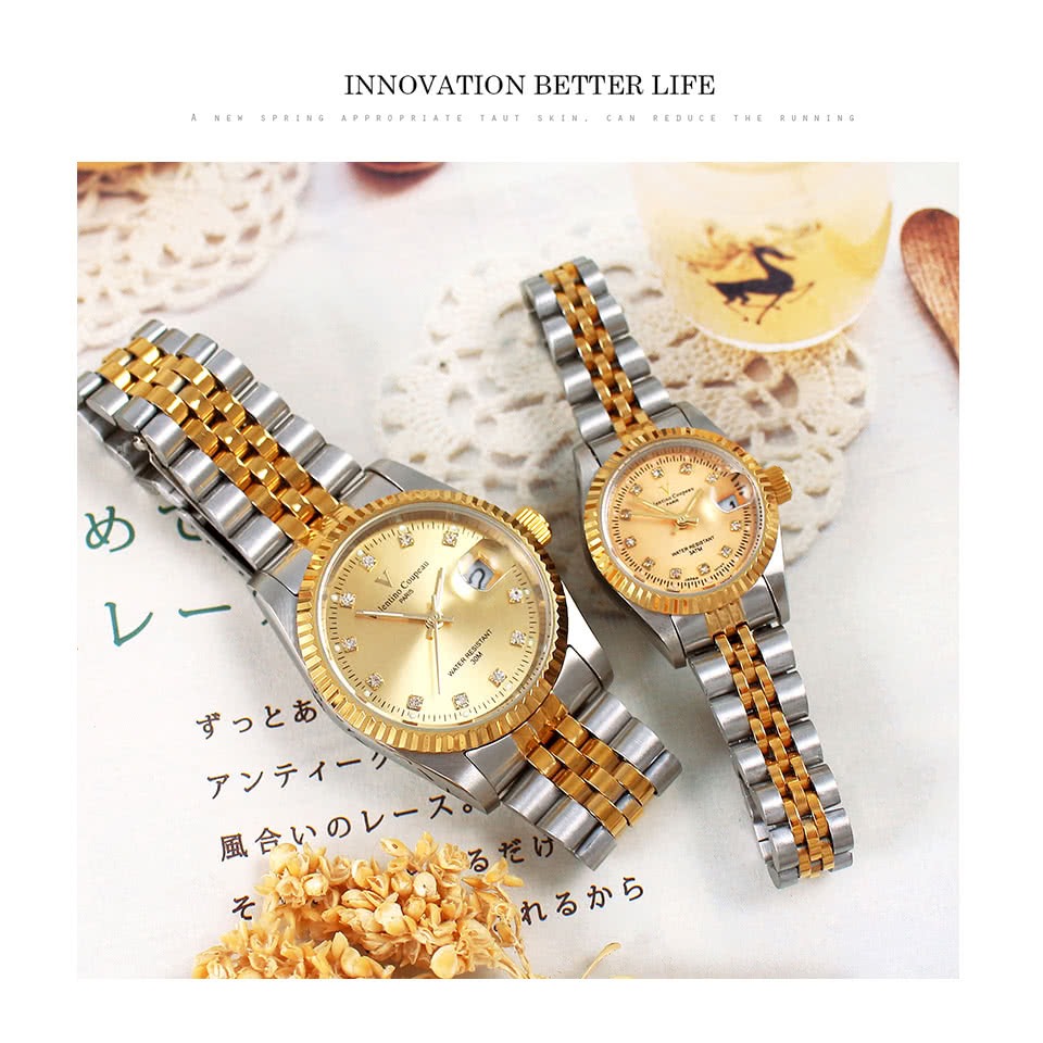 法國巴黎 Valentino Coupeau 范倫鐵諾 真情摯愛 鑽面刻度 情人對錶 男女腕錶 男錶 女錶-細節圖11