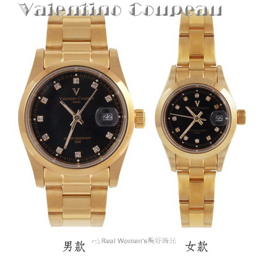 法國巴黎 Valentino Coupeau 范倫鐵諾 永恆愛戀 晶鑽刻度 情侶對錶 男女腕錶 男錶 女錶(多色可選)-細節圖3