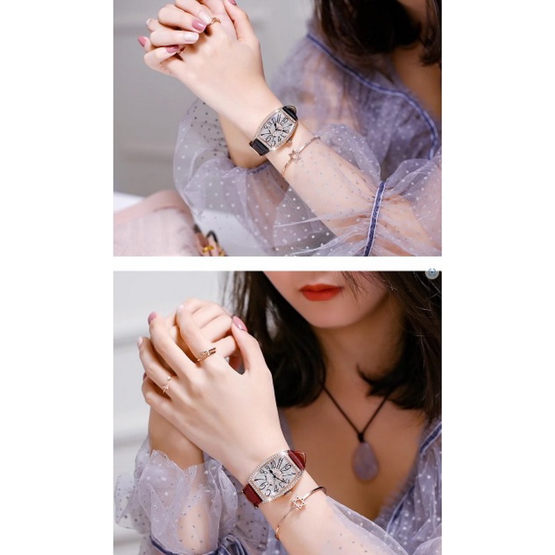 香港 GUOU 滿天星 大酒桶 晶鑽  高雅大氣 穿搭時尚 淑女錶 腕錶 手錶-細節圖5