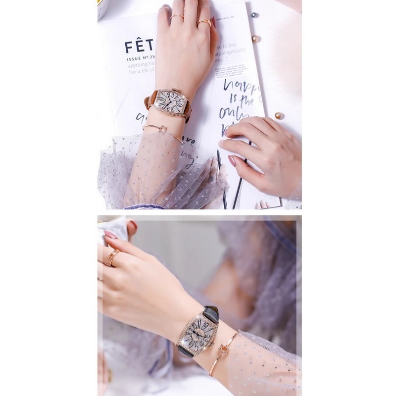 香港 GUOU 滿天星 大酒桶 晶鑽  高雅大氣 穿搭時尚 淑女錶 腕錶 手錶-細節圖10