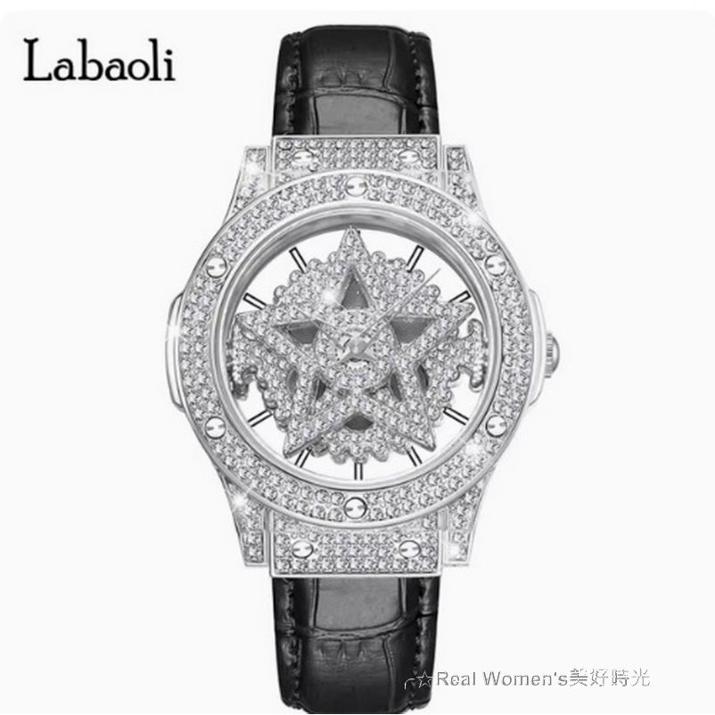 奧地利精品 Labaoli娜寶麗 星光閃耀 時來運轉 晶鑽錶 轉動式面盤 時尚名媛女錶-細節圖3