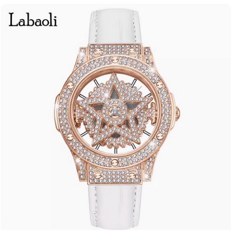 奧地利精品 Labaoli娜寶麗 星光閃耀 時來運轉 晶鑽錶 轉動式面盤 時尚名媛女錶-細節圖4