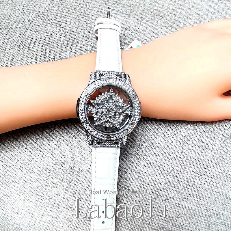 奧地利精品 Labaoli娜寶麗 星光閃耀 時來運轉 晶鑽錶 轉動式面盤 時尚名媛女錶-細節圖9