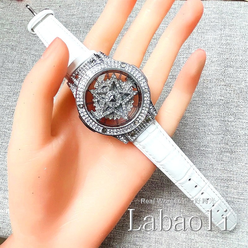 奧地利精品 Labaoli娜寶麗 星光閃耀 時來運轉 晶鑽錶 轉動式面盤 時尚名媛女錶-細節圖10