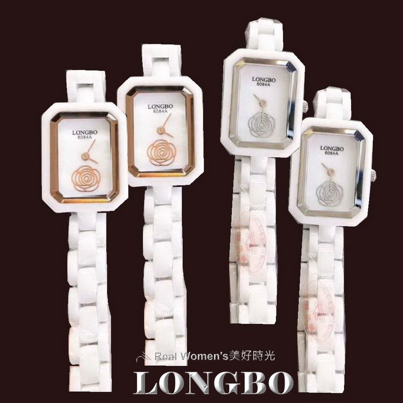 小香風 LONGBO 山茶花 陶瓷錶  長方形錶面 高貴優雅 時尚經典永不退流行 淑女錶-細節圖7