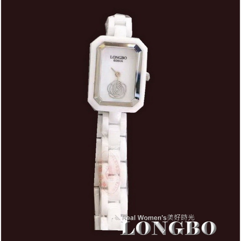 小香風 LONGBO 山茶花 陶瓷錶  長方形錶面 高貴優雅 時尚經典永不退流行 淑女錶-規格圖8
