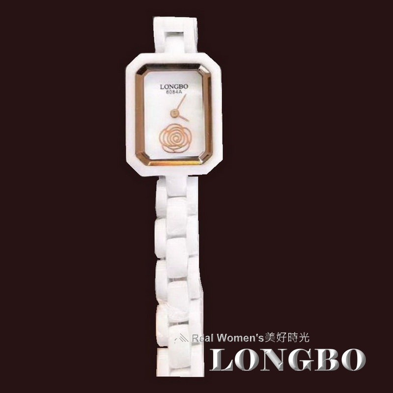 小香風 LONGBO 山茶花 陶瓷錶  長方形錶面 高貴優雅 時尚經典永不退流行 淑女錶-規格圖8