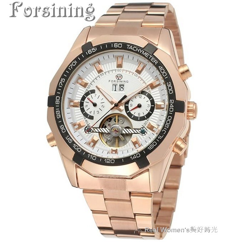 FORSINING 正品雜誌款  多功能 日期/月分/星期 自動機械錶 鏤空底蓋 紳士型男腕錶-規格圖11
