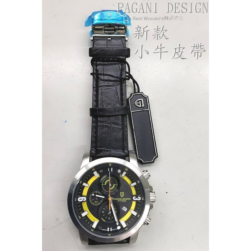 義大利 PAGANI DESIGN 帕加尼設計 賽車款 男士多功能時尚運動手錶  日期開窗 三眼 型男手錶-細節圖9