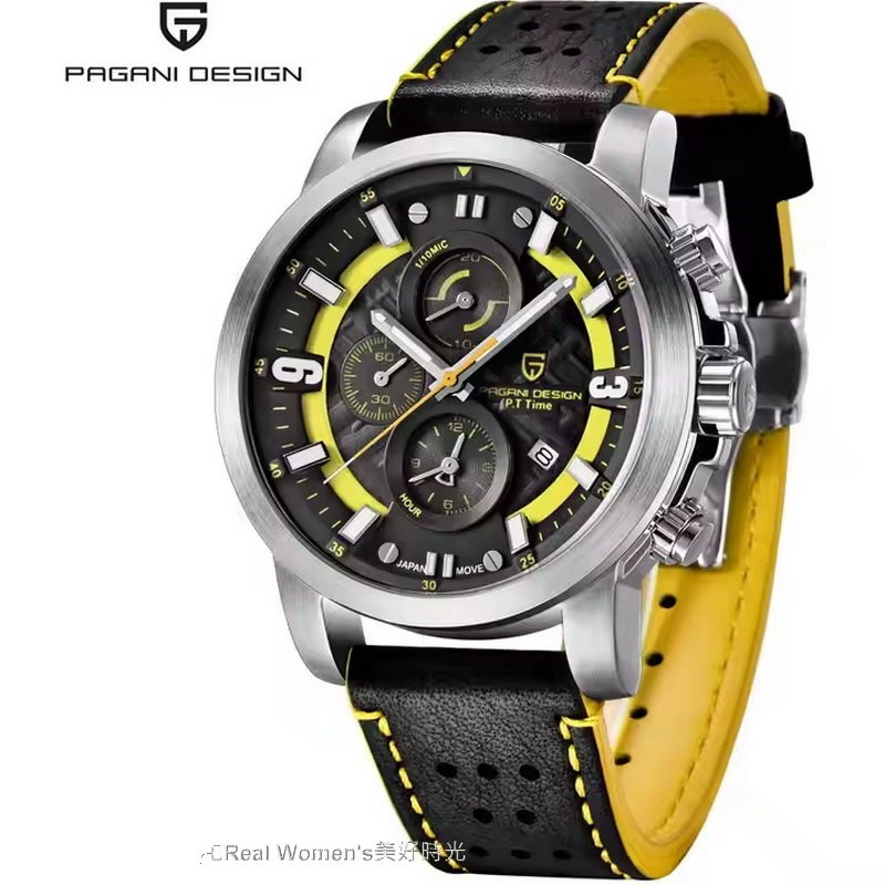 義大利 PAGANI DESIGN 帕加尼設計 賽車款 男士多功能時尚運動手錶  日期開窗 三眼 型男手錶-規格圖11