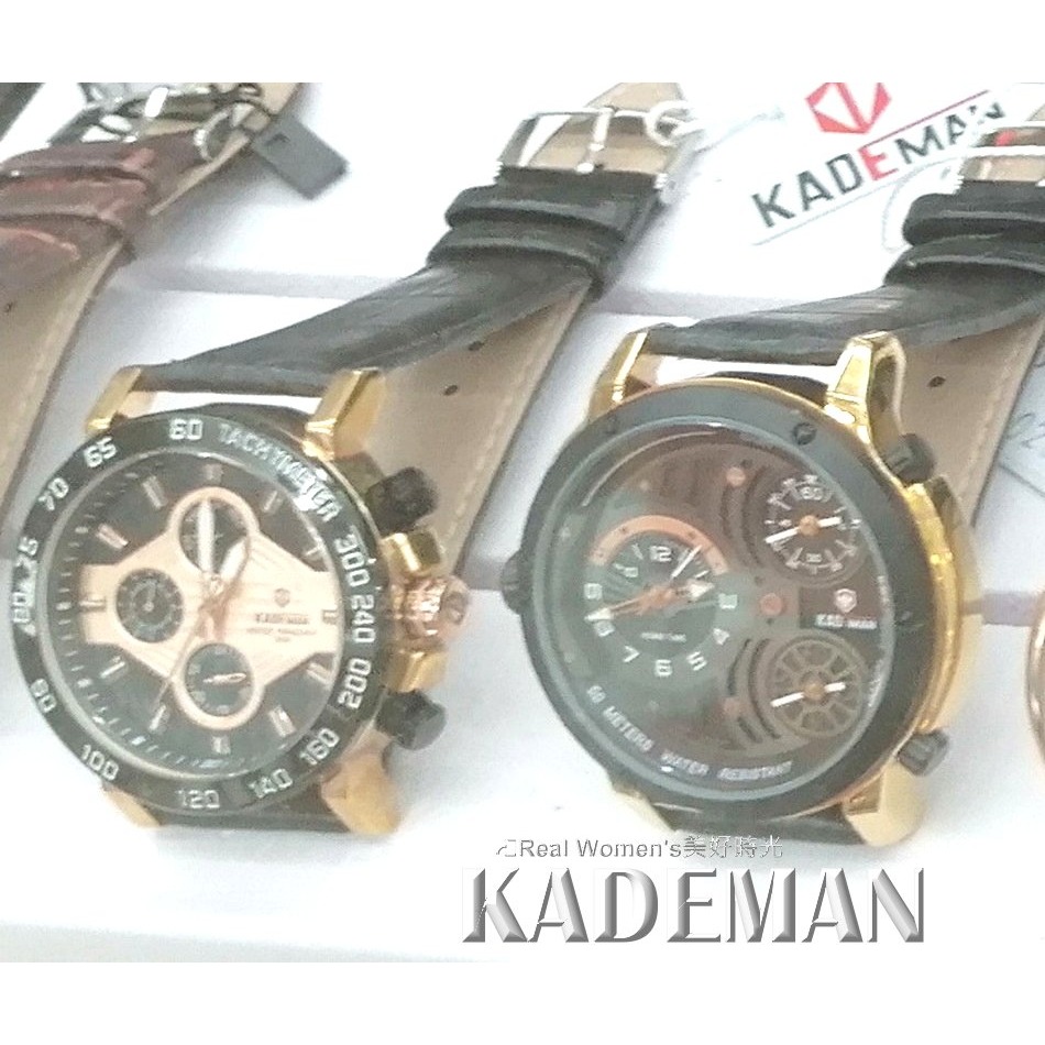 KADEMAN 多功能計時腕錶 真三眼 三時區 防水 商務.運動.休閒百搭 潮男品味 男手錶 男錶-細節圖9