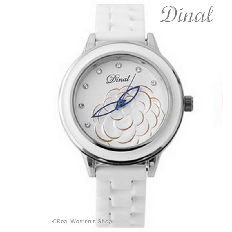 DINAL 山茶花 陶瓷錶 小香風時尚優雅 氣質女錶 男錶 男女對錶-細節圖11